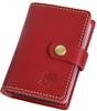 Porco Rosso Slim Genuine Leather Card Case with Book-Style Accordion Detail for Men and Women [sokunou] (Red)