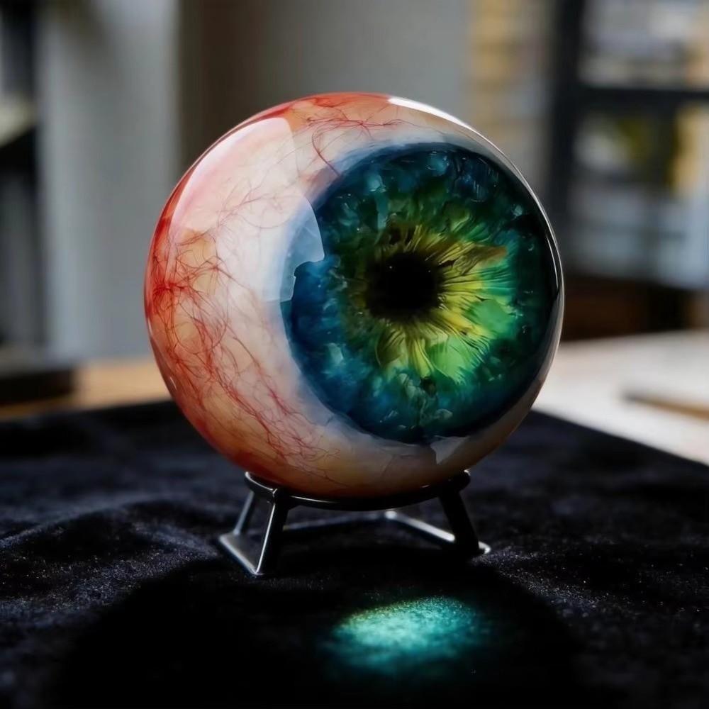 6cm Realistic Eyeball Resin Ornament with Base Creepy Eye Ball Decoration