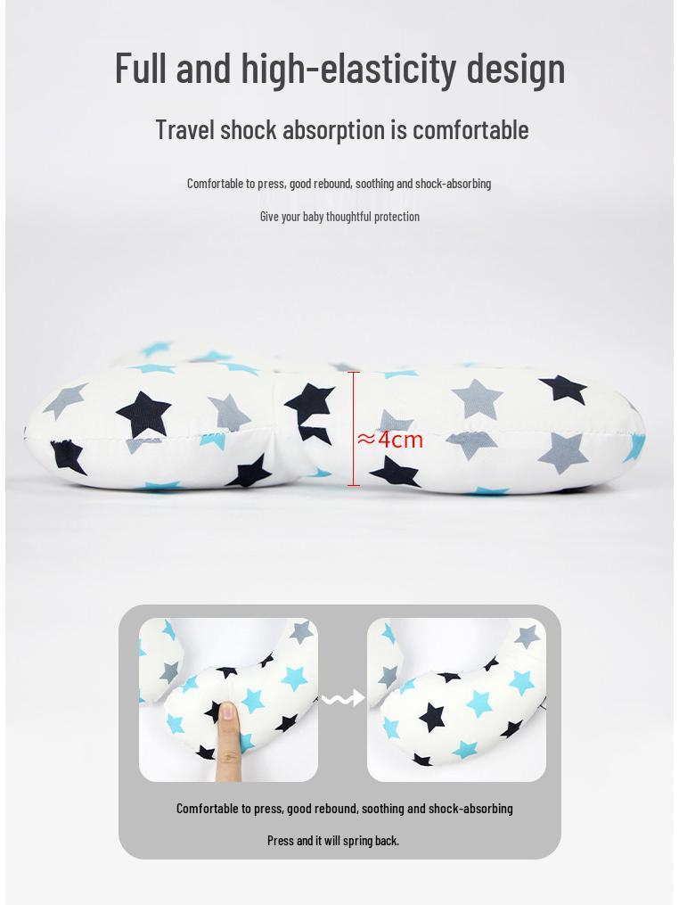 U-Shaped Head Support Pillow for Children's Car Seats and Strollers