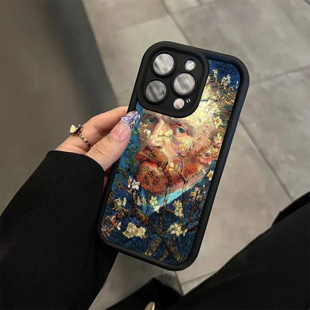 Retro Van Gogh Oil Paint For iPhone 17 16 15 14 13 12 11 Pro Max Plus Black Full Coverage Soft Funda Silicone Cover