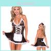 Seductive Maid Uniform Cosplay Lingerie Costume With Headband Women's Clothing