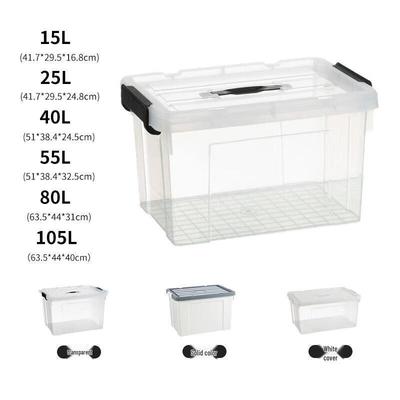 Miling Transparante Plastic Opbergdoos met Deksel en Handvat