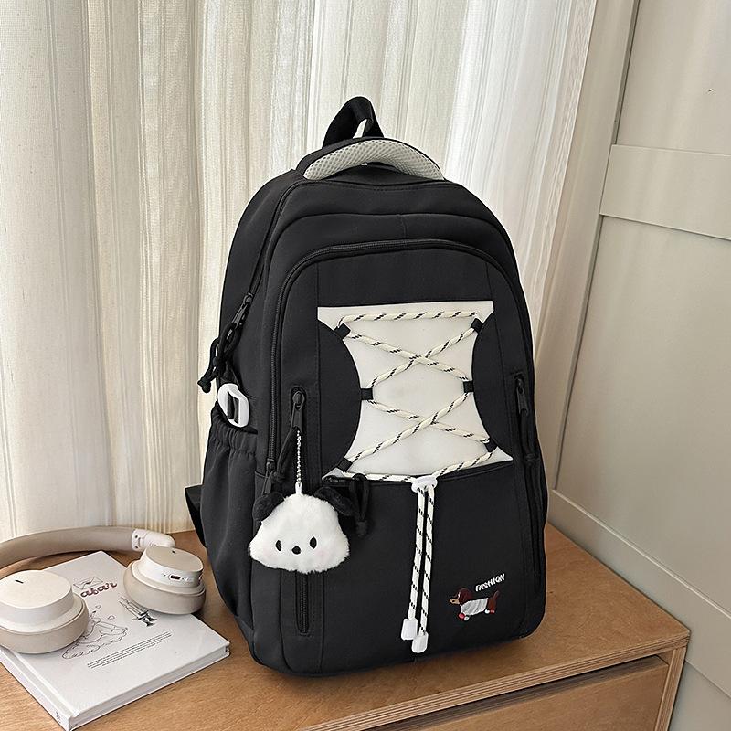 

High-value Mori female junior high school student college student large-capacity casual versatile spring new backpack single bag чорний
