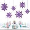 6Pcs Christmas Snowflake 15/20/25CM Christmas Tree Hanging Ornaments 3D Iridescent Snowflake Star Christmas Wedding Decorations 7