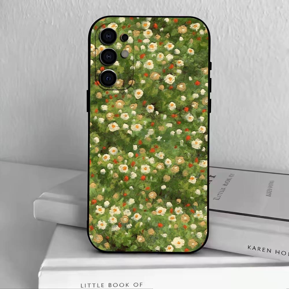Van Gogh Monet Oil Painting Phone Case For Samsung S25,S24,S21,S22,S23,S30,Ultra,S20,Plus,Fe,Soft Silicone Black Cover