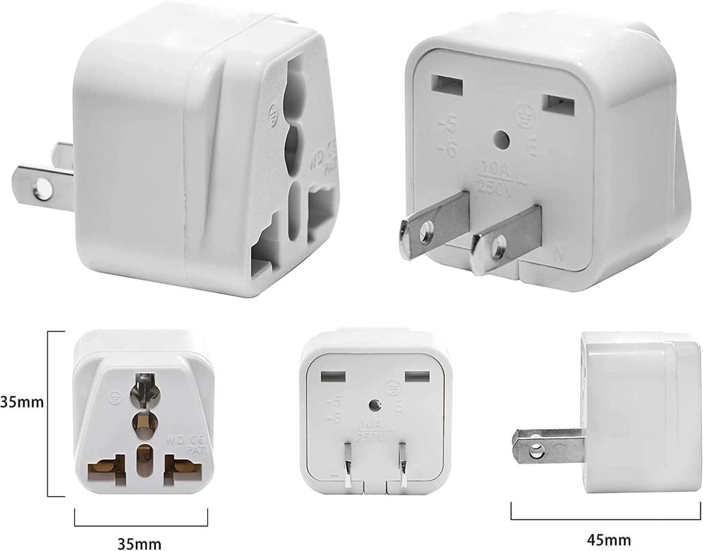 Set of 2 Worldwide Plug A Type Outlet Conversion Adapter Power Supply Type Conversion Plug Converts Home Appliances from All Over the World To A Type