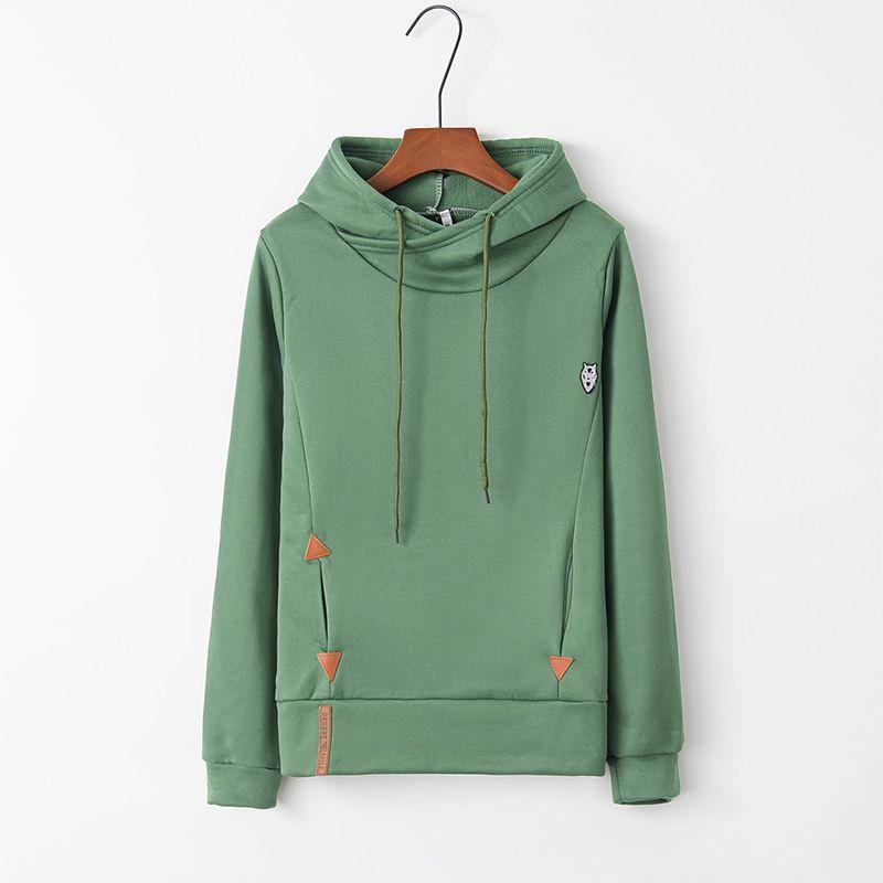 Womens Soft And Comfortable Long Sleeve Hooded Hoodies With Pure Color Sport Coat