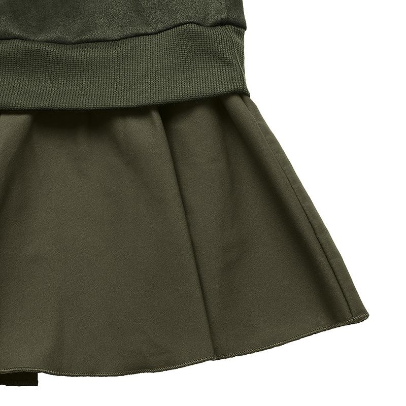 YYFS Women's Fashion Spring Fall Solid Color Print Long Sleeve O-Neck Loose Waistline Casual Dresses