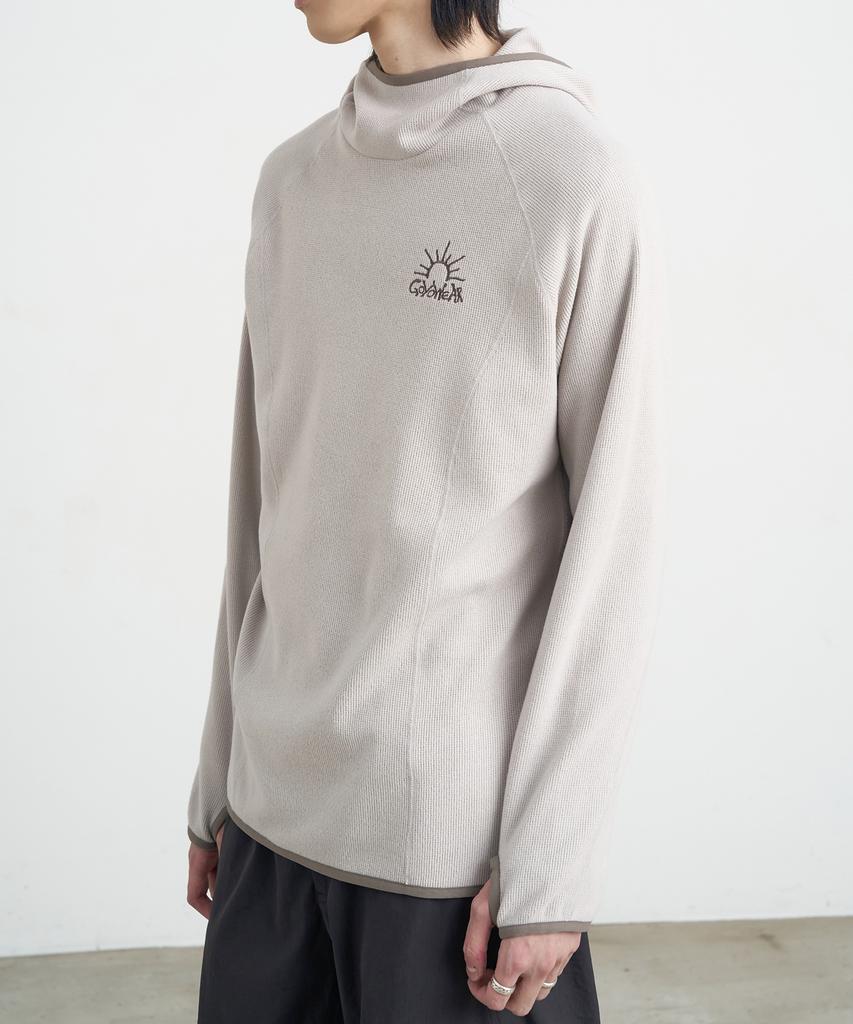 GOYOWEAR Relaxed Waffle Knit Hoodie (Light Gray)