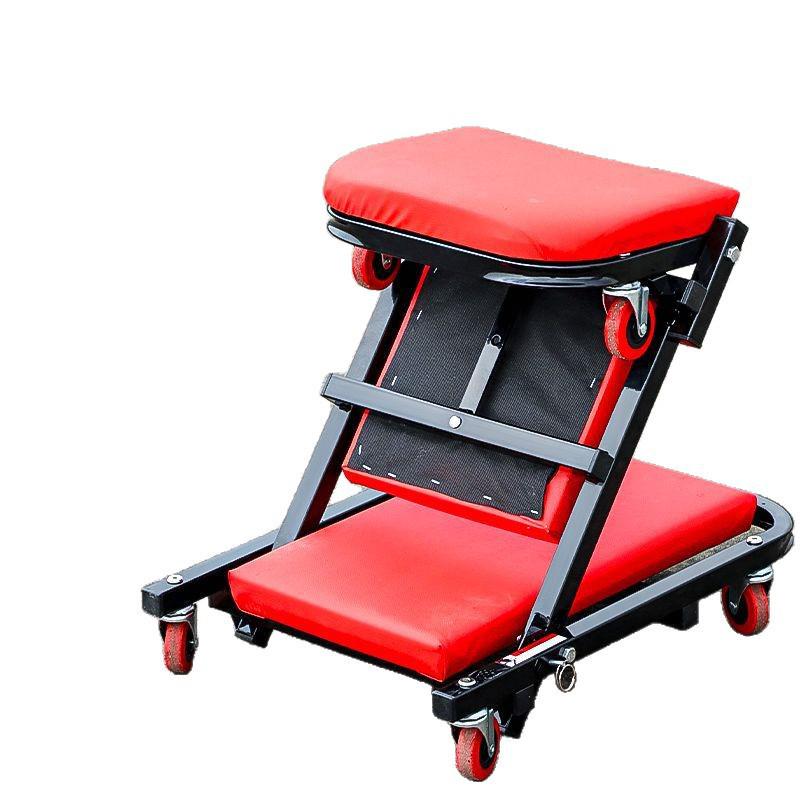40-Inch Foldable Car Repair Lay-Down Board & Stool with Thickened Casters