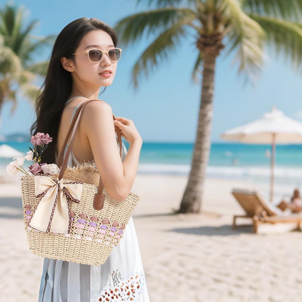 Boshiho Tote Basket Large Summer Bag for Fireworks and the Perfect for Forest Girls and Birthdays Women's Bag Lightweight, Capacity, Yukata,