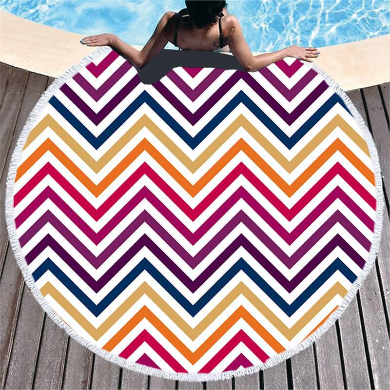 Mandala Pattern Microfiber Beach & Bath Towel - Luxurious Feel & Decorative Floor Mat