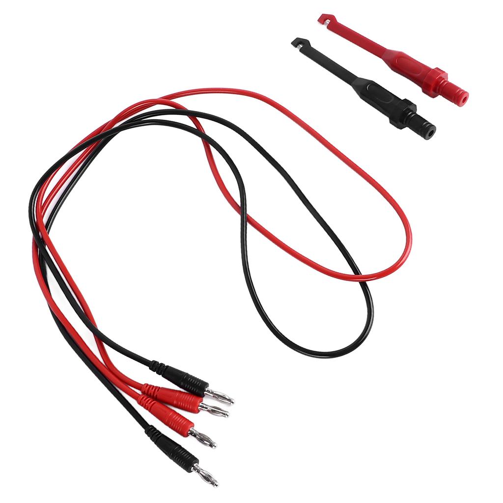 4mm Dual Banana Plug Test  s with Repair Testing Hooks Black Red Silicone Resin Electrical Testing Wire 1M 10A