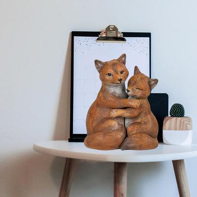 Animal Love Statue Fox Rabbit Hug Sculpture Resin Courtyard Garden Landscape Wedding Anniversary Gift Home Decor