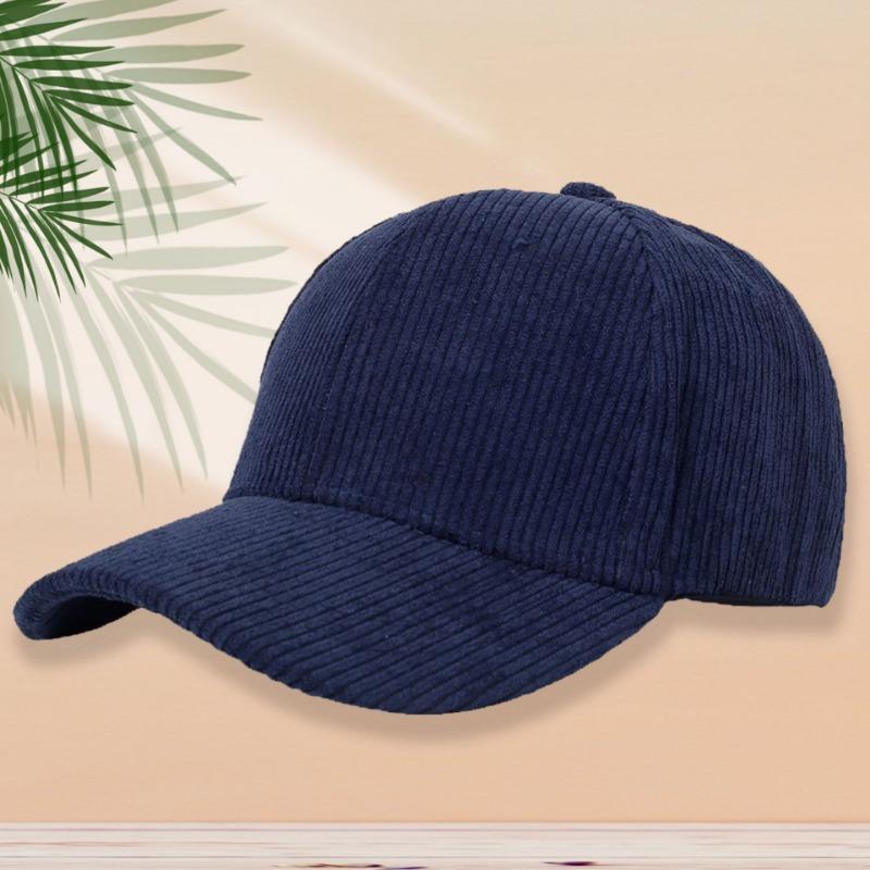 Hat men's autumn and winter corduroy baseball cap women's retro solid color cap casual couple hat