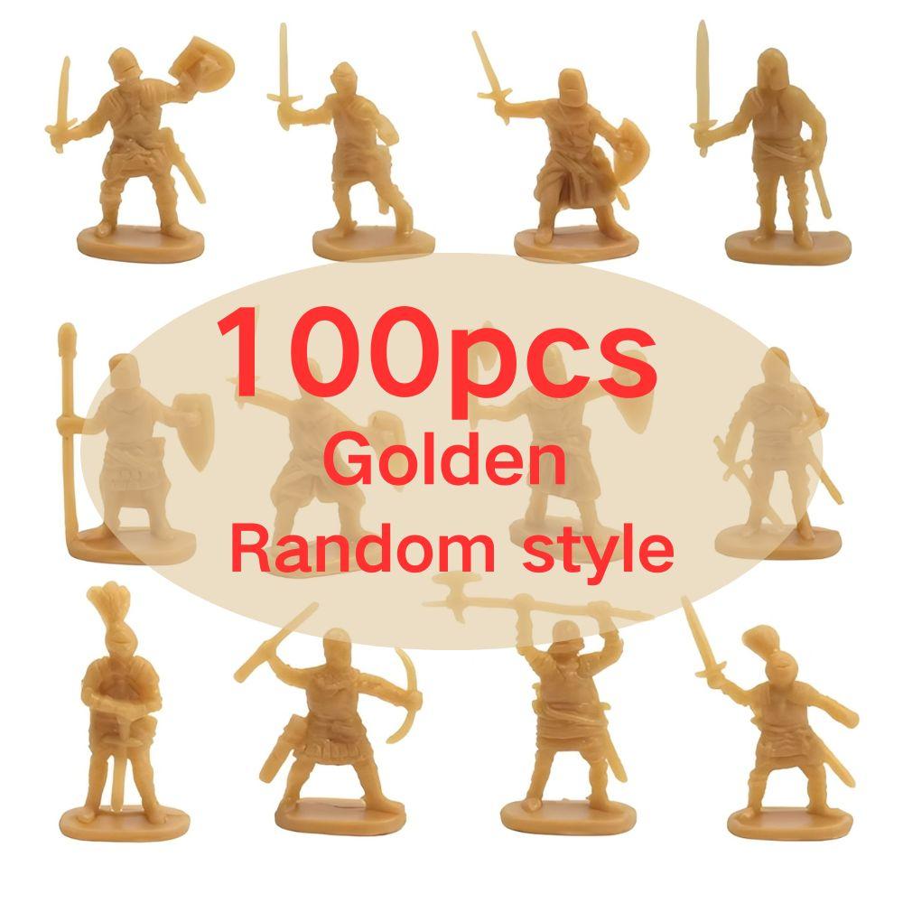 30/100pcs 1.06inch Medieval Soldier Model Golden/Grey Role Playing Doll Collection Sand Table Scenario Exercise Decoration YMY