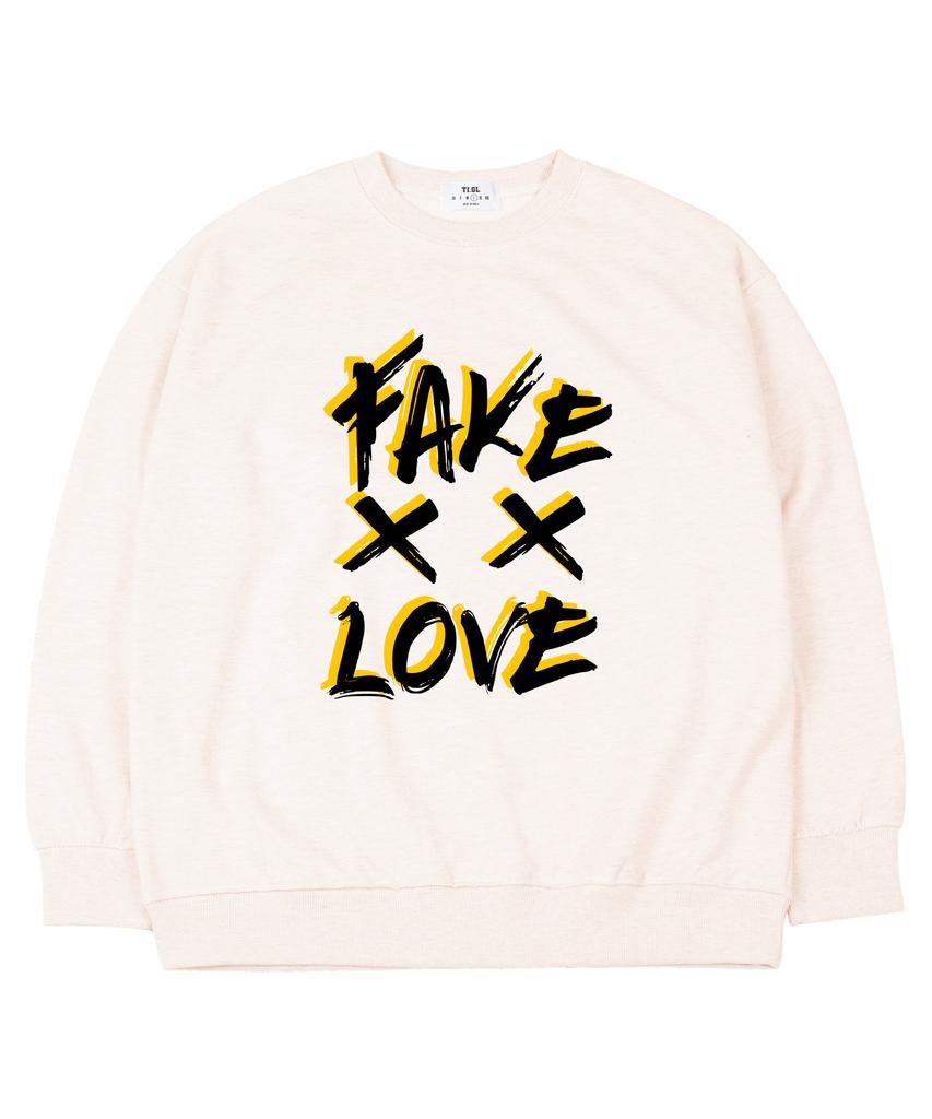 TI.GLAKE Fake Love Oversized Sweatshirt Cream