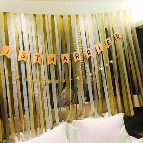 Colored Crepe Paper Ornamental Fadeless Party Decoration Paper Crumpled Paper Scene Setting Props for Wedding