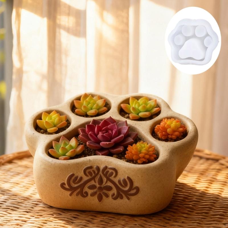 Multi Purpose Silicone Mold for Creating Cats Paw Decorations Including Candle Holders Candy Dishes Home Decors