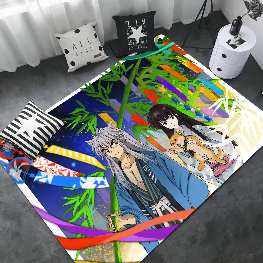 Classic Inuyasha Japanese Anime Entrance Door Mat Rectangle Anti-slip Home Soft Badmat Front Door Mat Household Carpets