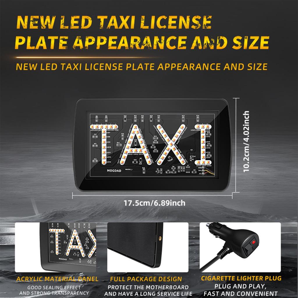 Taxischilder für Autos 12V LED-Lichtschild für Fahrer Hohe Helligkeit Anti-Rutsch-Panel Display Saugnapf Anzeige für Windschutzscheibe