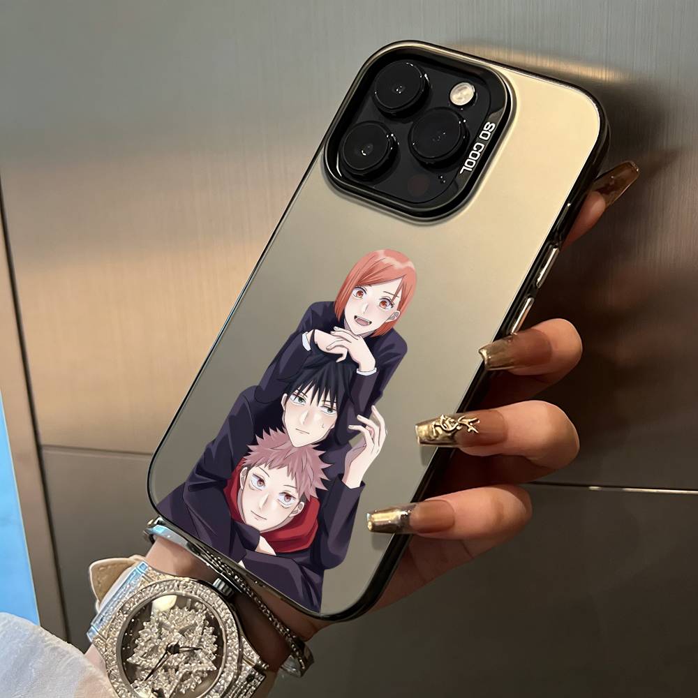 Opular characters-J-Jujutsu K-aisen- For iPhone 17 16 15 14 13 12 11 Pro Max XS 17 Air Silicone Colored Silver Bumper Cover