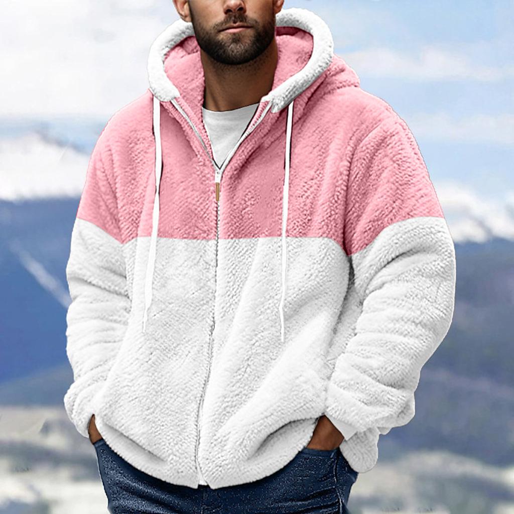 Men's Personalized Casual Printing Long Sleeve Zipper Sweater Thick Cotton Suit Winter
