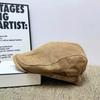 55cm to 59cm Vintage Beret Hat Suede Earflap Cap Artistic Hat Retro Newsboy Cap  Outdoor Activities