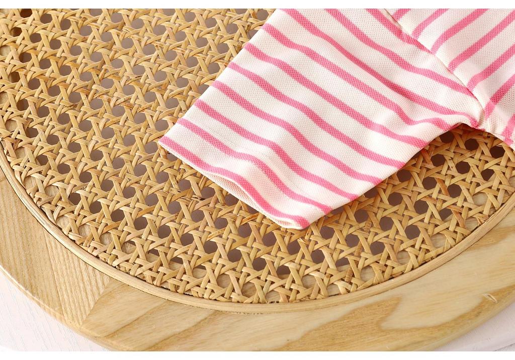 Striped Polo Collar A-Line Dress for Girls - Short-Sleeve Summer Outfit