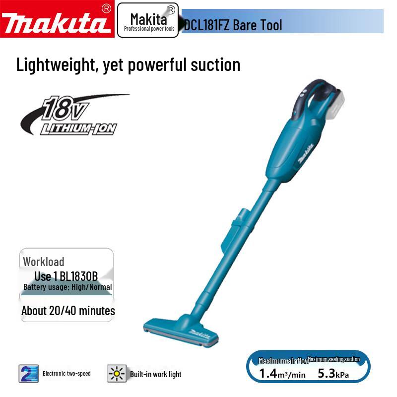 Аккумуляторный пылесос-циклон Makita DCL181, штекер CN (адаптер в комплекте)