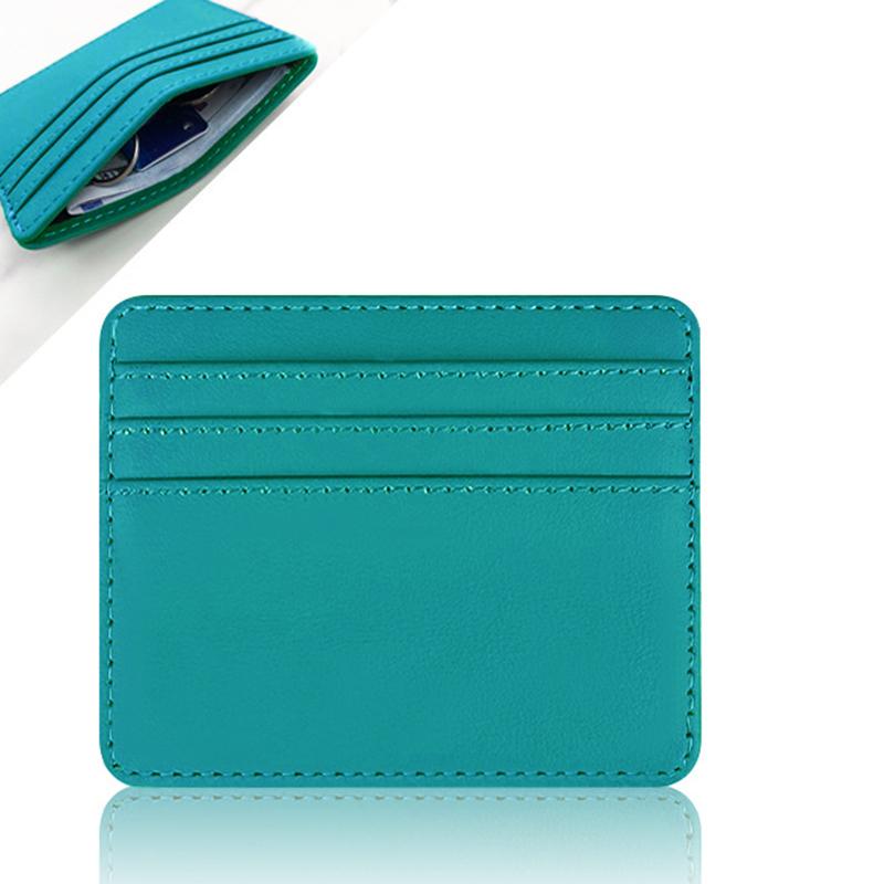 Solid Color Slim Id Bank Card Holder Wallet For Men Women Business Pu Leather Card Protector Case Coin Cards Cover Pouch Bag