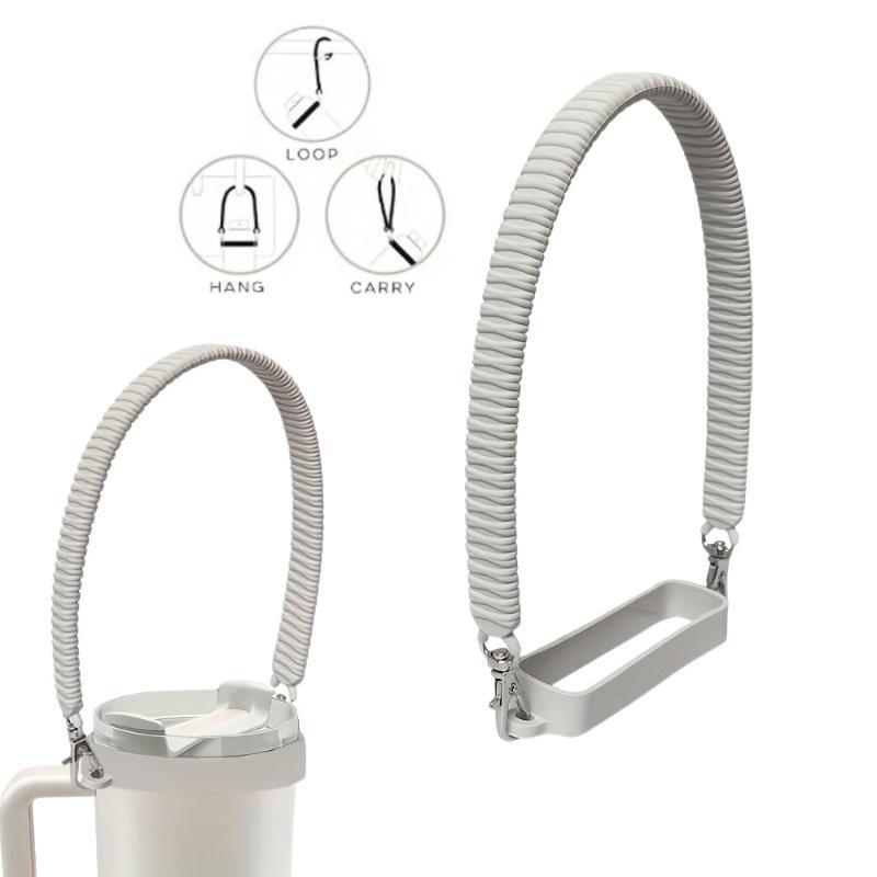 Gradient Color Water Bottle Handle Sling Strap Soft Silicone Water Cup Hanging Rope Sleeve For Most 8-40Oz Bottles Accessories
