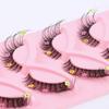 5 Pairs Of Fox Transparent Stem False Eyelashes With Cute Colored Flower Sequined Eyelashes