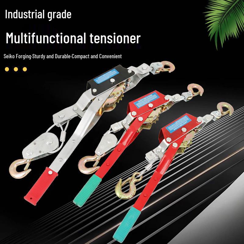 Manual Ratchet Steel Wire Rope Tensioner with Double Hooks for Trucks