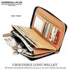 EVERSOUL Krokodilleder Lange Geldbörse mit Rundum-Reißverschluss, Unisex, Geschenk
