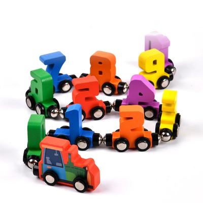 Wooden Digital Small Train Toy Set for Kids Learning Numbers and Colors Early Educational Sorting and Stacking Toy for Children