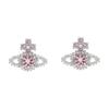 Saturn Classic Valentina Earrings Women Earrings Silver Pink-Diamond 62010101J25A338