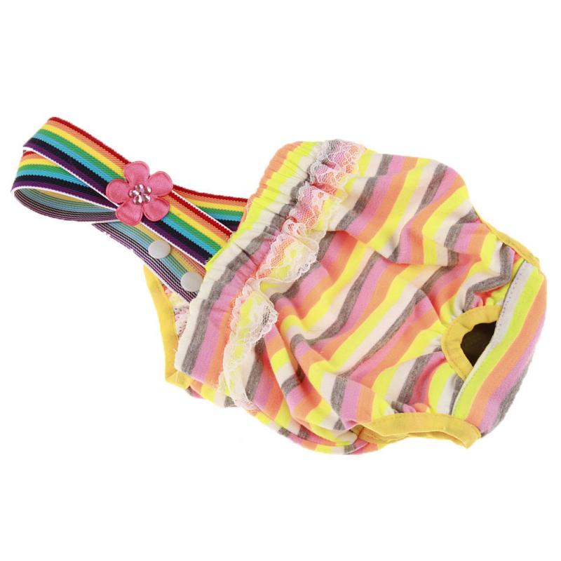 Cute Pet Stripes Printing Straps Physiological Pant for Dogs