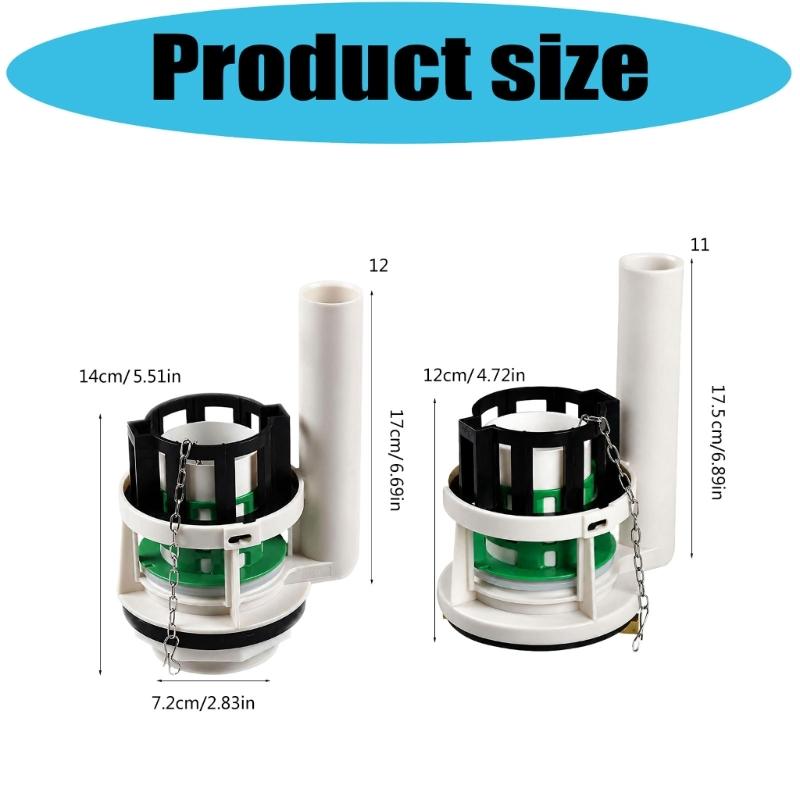 Toilet Flush Valves Repair Kit for JT334 with Plastic Body, Vertical Tube, Chain Linkage, and Base Seal for Repair