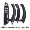LHD RHD Car Interior Armrest Door Handle Inner Panel Pull Trim Leather Outer Cover Set For BMW X5 X6 E70 E71 E72 2007-2013