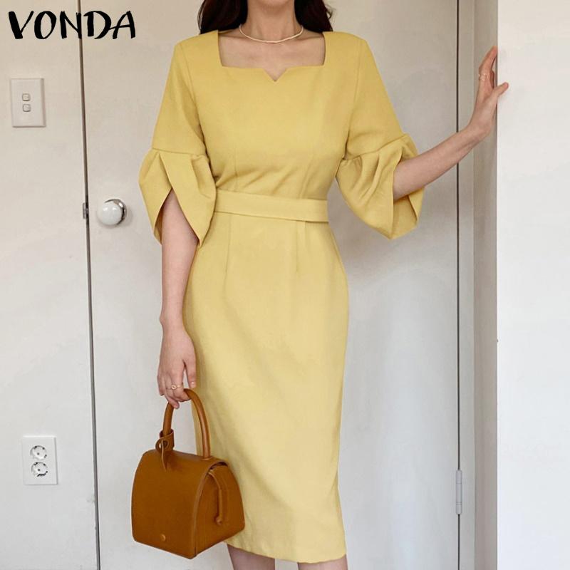 

Летнее женское элегантное однотонное длинное платье на шнуровке VONDA S розовый