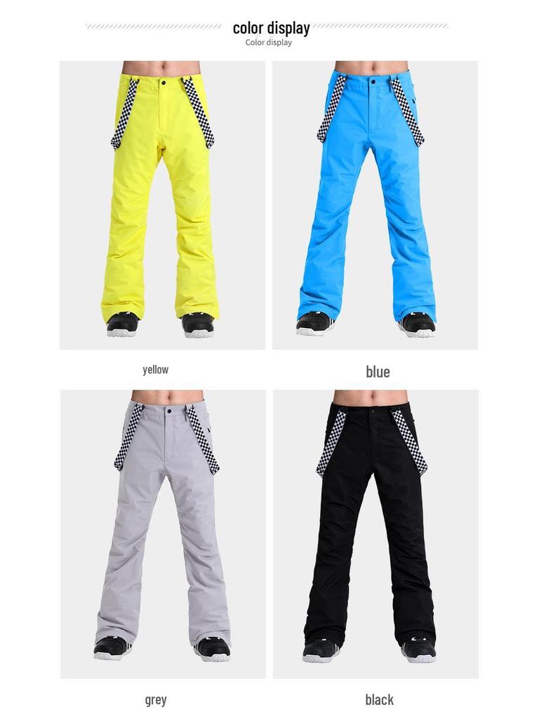 Men's Windproof Waterproof Ski Bib Pants - Thick, Warm, for Outdoor Sports