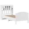 Solid Wood Bed with Shelf Without Mattress White 90x200 Cm Pine
