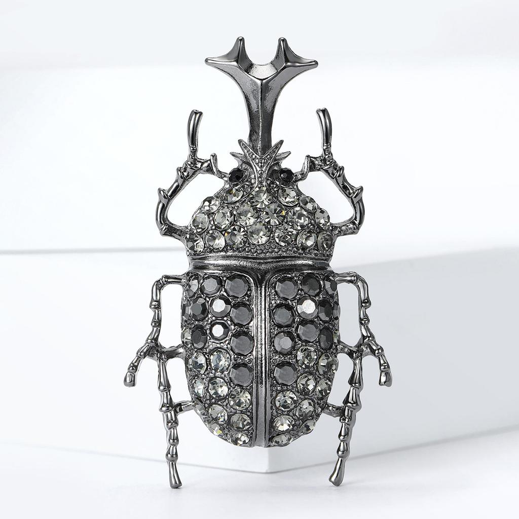 Stylish Rhinestone Unicorn Beetle Brooch for Women Unisex Insect Pin Friend Event Party New Gifts Jewelry Decoration Accessories