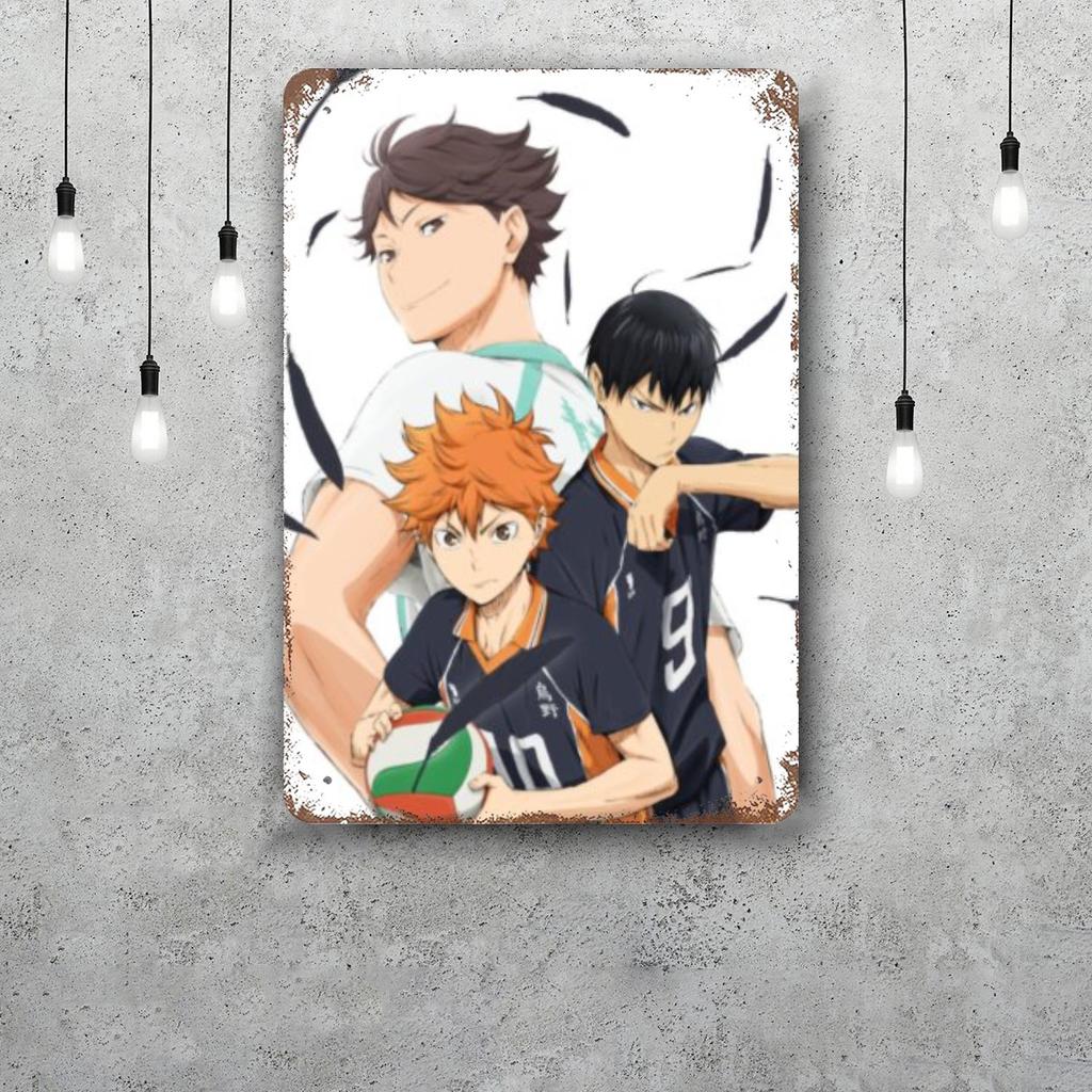 Haikyu Hinata Animation Vintage Metal Tin Signs Posters Decor Retro Metal Plaque Wall Art Decor for Garage Bar