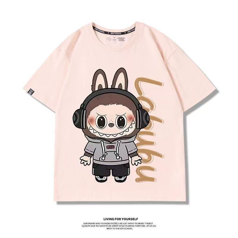 Kreslené tričko LABUBU s potiskem anime pro děti Zábavný top pro kluky a holky Dětský dárek