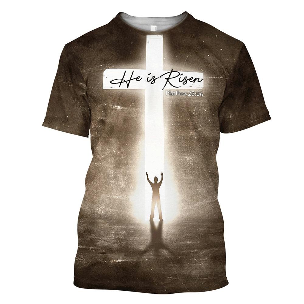 Jesus Tshirts for Men 3D Printed O Neck Short Sleeve Casual Men's T-Shirts Plus Size Top