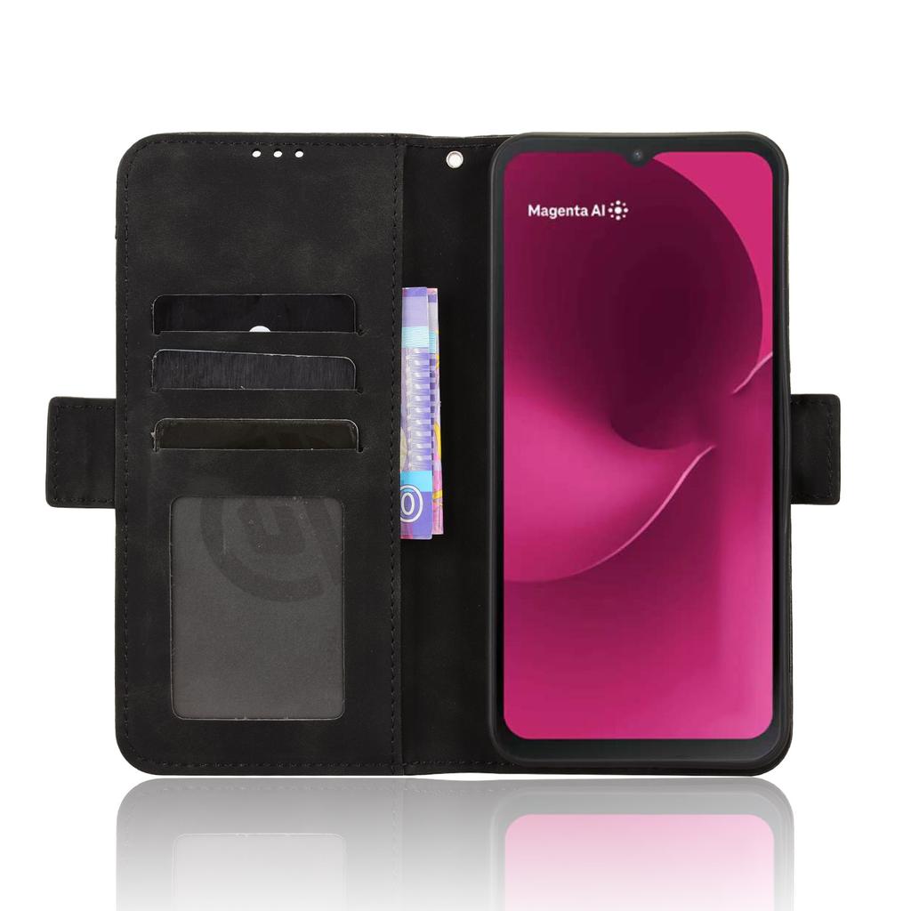 For T-Mobile T Phone 3/T-Mobile REVVL 8 Leather Case Phone Wallet Cover with Multiple Card Slots