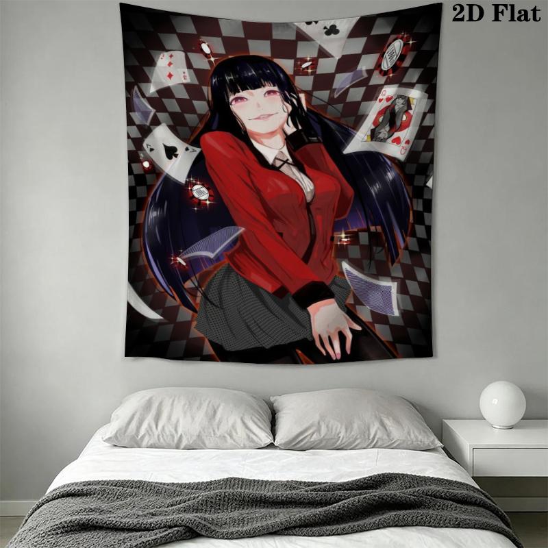 Kakegurui Wall Tapestry Aesthetic Wall Hanging Printed Fabric Blanket Decorative Tapestries for Bedroom Living Room Home Decor