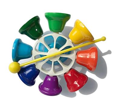 Honest Shop Music Bell 8 Tone Percussion Instrument Children's Musical Instrument Toy Mallet Toy Handbell Colorful Bell